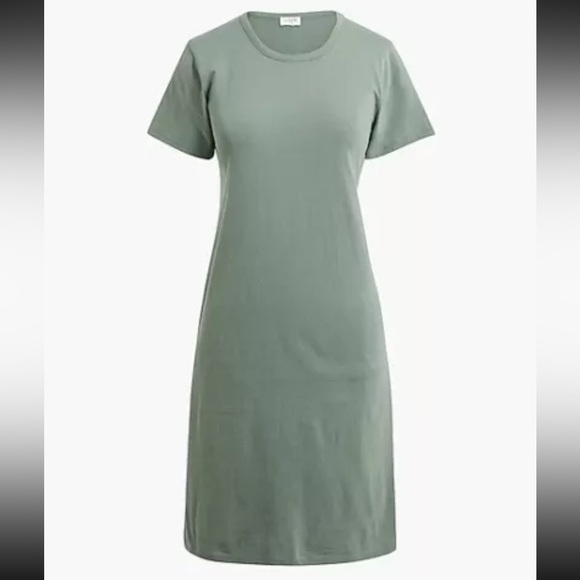 NWT J.Crew Women Short-sleeve Summer Topiary Green T-shirt Dress Small S - Picture 3 of 9
